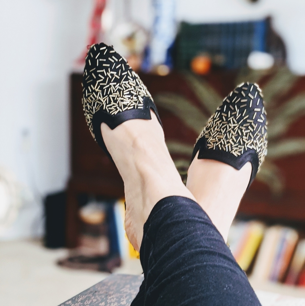 Oscar De La Renta Calista Embellished Satin Slippe